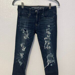 American Eagle Outfitters Women's Distressed 360 Super Stretch Jeggings.